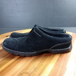 Cole Haan Country Womens Clogs 8 B Suede Leather Black Slip On Mules Comfort‎